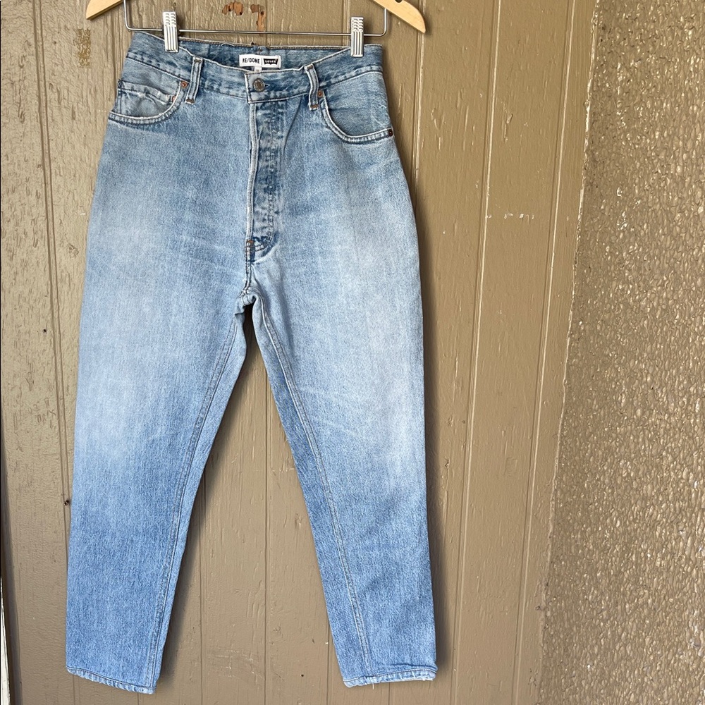 Re/Done Light Blue high waisted button fly  Jeans